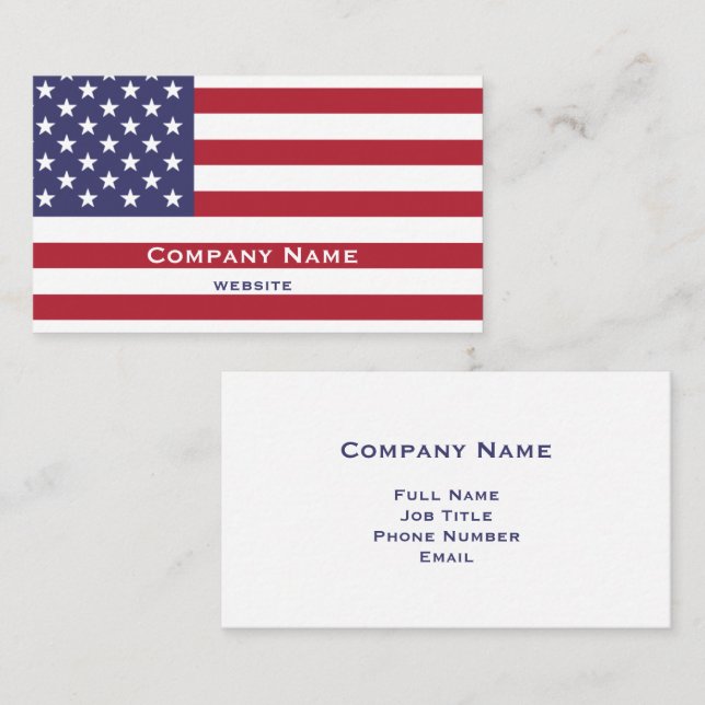 Red, White & Blue American Business Card (Front/Back)