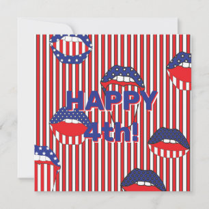 Red White Blue American Flag Mouth Card