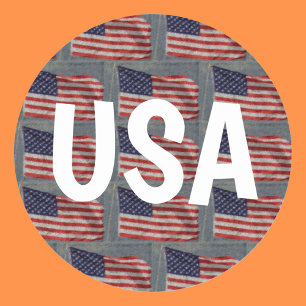 Red White Blue American Flag Pattern Classic Round Sticker