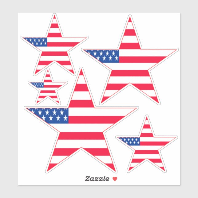 Red White & Blue American Flag Stars (Sheet)