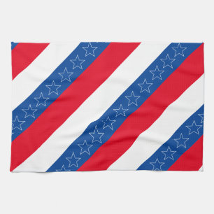 Red, white, & blue American patriotic Tea Towel