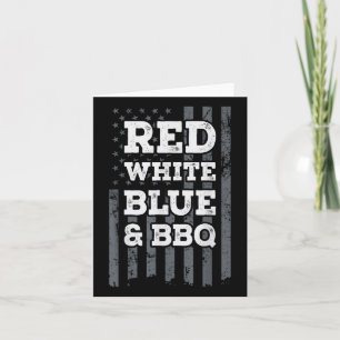 Red White Blue & Bbq - Usa Flag 4th Of July Fu Card