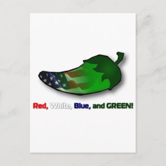 Red, White, Blue and Green Postcard