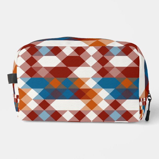 red white blue and orange geometric dopp kit (Front)