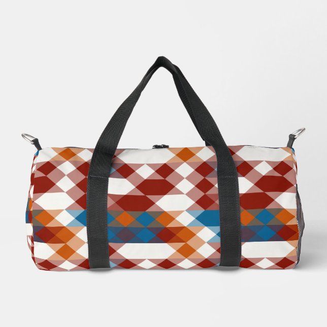 red white blue and orange geometric duffle bag (Front)