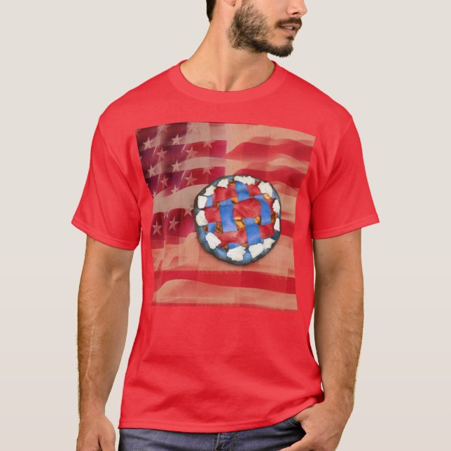 Red, White & Blue Apple Pie T-Shirt (Front)