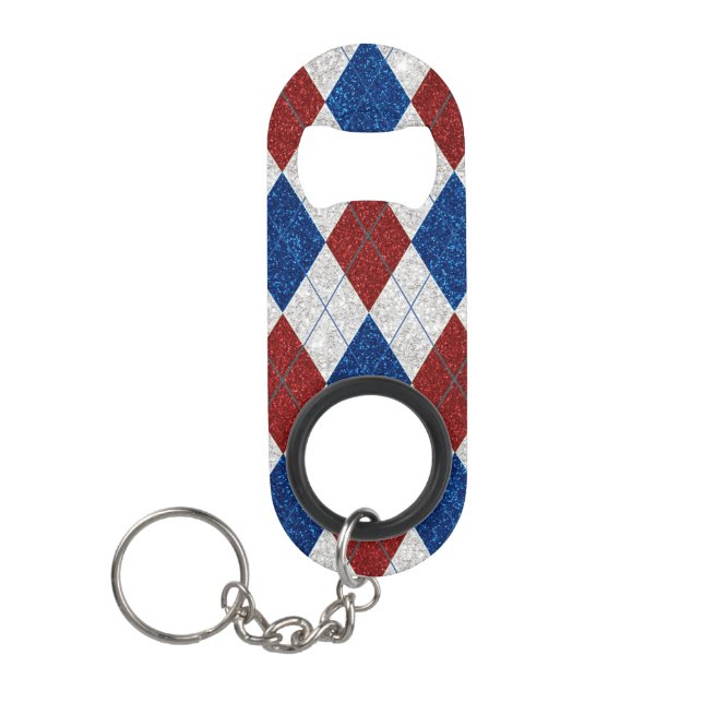 Red, White, Blue Argyle July 4 Glitter (Front)