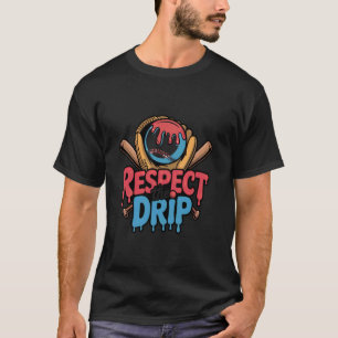 Red White Blue Baseball Ice Cream Drip Youth Boys T-Shirt