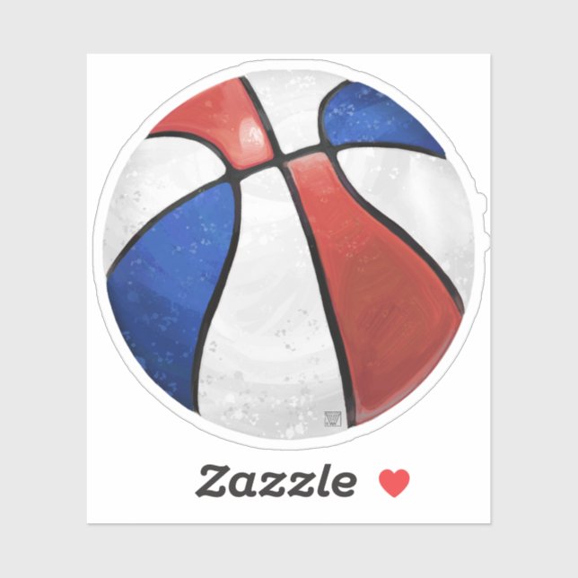 Red White Blue Basketball Art (Sheet)