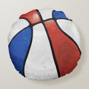 Red White Blue Basketball Pillow