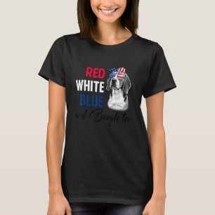 Red White Blue & Beagle Too American Flag 4th Of J T-Shirt