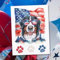 Red White Blue Bernese Mountain Dog 4th of July