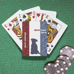 Red White Blue Best Dog Dad Friend Playing Cards