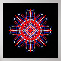 Red White Blue Black Abstract Art Kaleidoscope