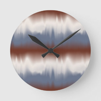 Red, White, & Blue Blended Modern Design Round Clock