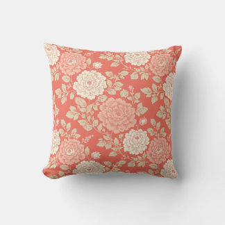 Red White Blue Block Print Stripes Cushion