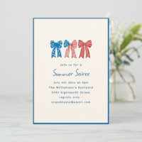 Red White Blue Bow Fourth of July Summer Soiree