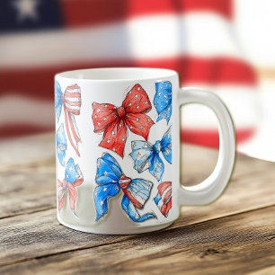 Red, White & Blue Bows Coffee Mug