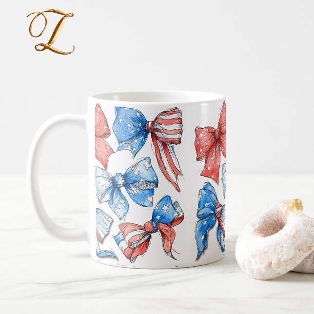 Red, White & Blue Bows Coffee Mug (Creator Uploaded)