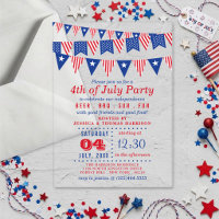 Red, White & Blue Bunting Flags 4th Of July Party