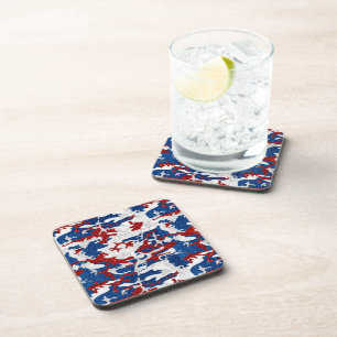 Red, White & Blue Camo July 4th Glitter Coaster