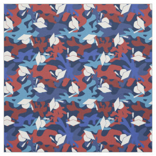 Red White Blue Camo Pattern Graduation Fabric