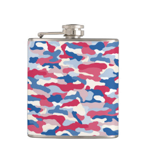 Red White & Blue Camouflage 6 oz. Hip Flask