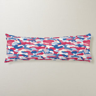 Red White & Blue Camouflage Body Cushion