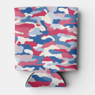 Red White & Blue Camouflage Can Cooler