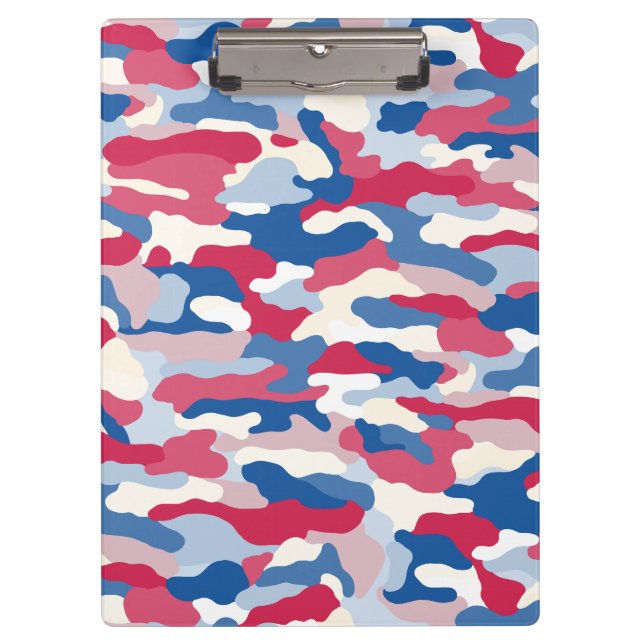 Red White & Blue Camouflage Clipboard (Front)