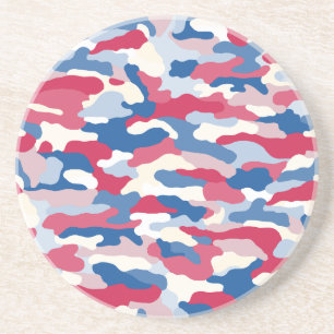 Red White &Blue Camouflage Coaster