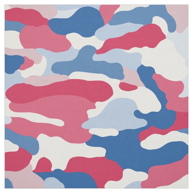 Red White & Blue Camouflage Fabric (Swatch)