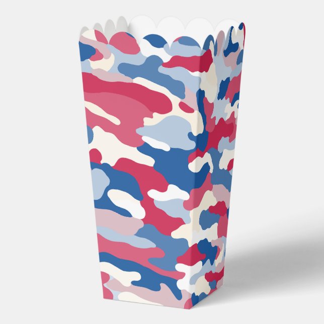 Red White & Blue Camouflage Favour Box (Back)