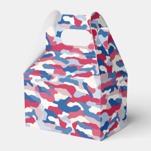 Red White & Blue Camouflage Favour Box
