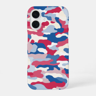 Red White & Blue Camouflage iPhone 16 Case