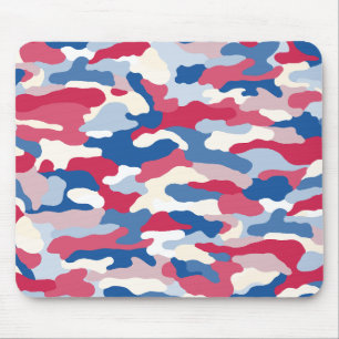 Red White & Blue Camouflage Mouse Mat