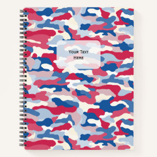 Red White & Blue Camouflage Notebook
