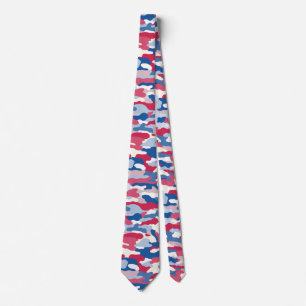 Red White & Blue Camouflage Tie