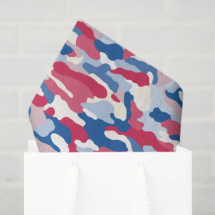 Red White & Blue Camouflage Tissue Paper
