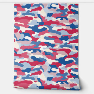 Red White & Blue Camouflage Wallpaper