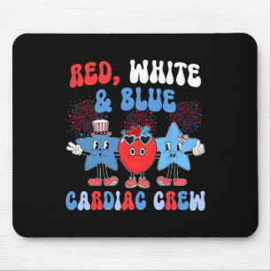 Red White Blue Cardiac Crew Cardiology Cath Lab 4t Mouse Mat
