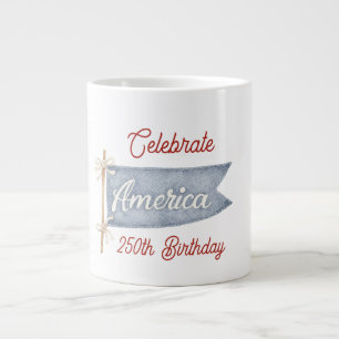 Red White Blue Celebrate America Large Coffee Mug