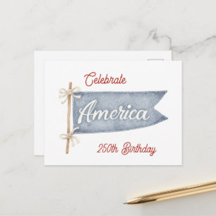 Red White Blue Celebrate America  Postcard