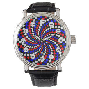 Red White Blue Chequered(Jpn) by Kenneth Yoncich Watch