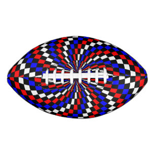 Red White Blue Chequered Spiral by Kenneth Yoncich American Football