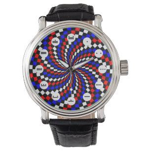 Red White Blue Chr Spiral(Mayan)by Kenneth Yoncich Watch