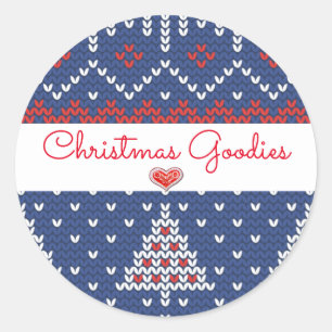 Red White Blue Christmas Goodies Classic Round Sticker