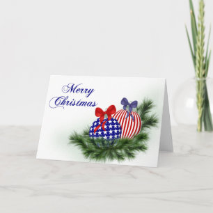 Red, White & Blue Christmas Holiday Card