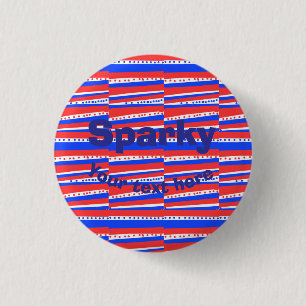 Red White Blue Circles Stripes 3 Cm Round Badge