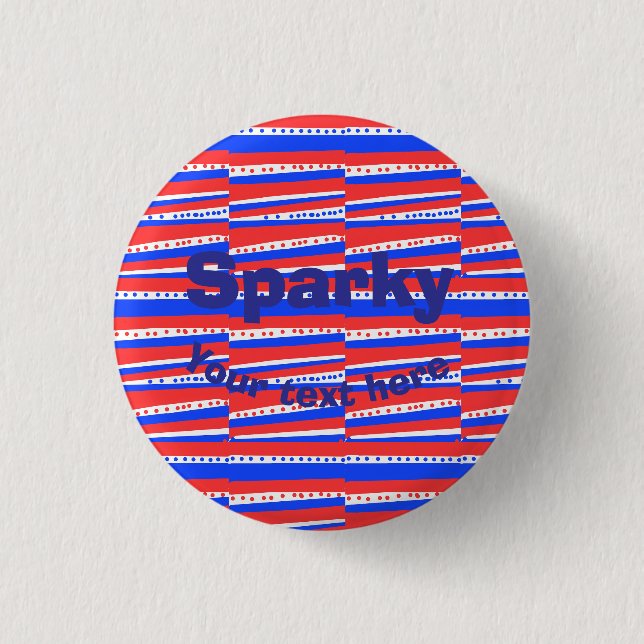 Red White Blue Circles Stripes 3 Cm Round Badge (Front)
